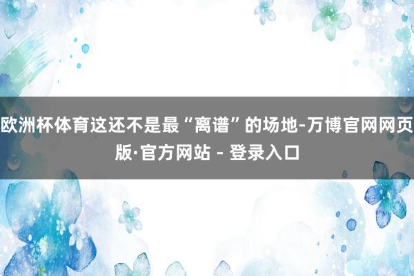 欧洲杯体育这还不是最“离谱”的场地-万博官网网页版·官方网站 - 登录入口