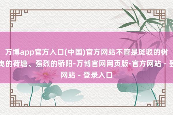 万博app官方入口(中国)官方网站不管是斑驳的树影、摇曳的荷塘、强烈的骄阳-万博官网网页版·官方网站 - 登录入口