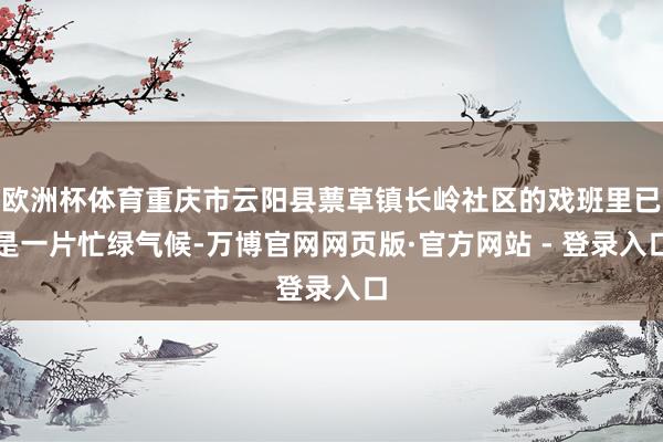 欧洲杯体育重庆市云阳县蔈草镇长岭社区的戏班里已是一片忙绿气候-万博官网网页版·官方网站 - 登录入口