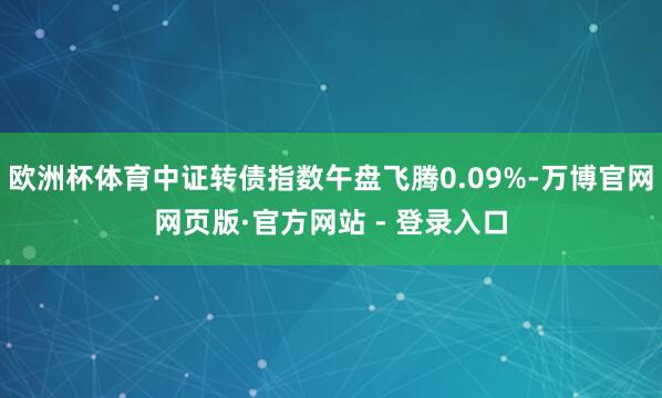 欧洲杯体育中证转债指数午盘飞腾0.09%-万博官网网页版·官方网站 - 登录入口